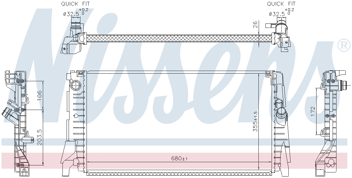 Radiator Nissens 327-606340 for 2023 Mini Cooper