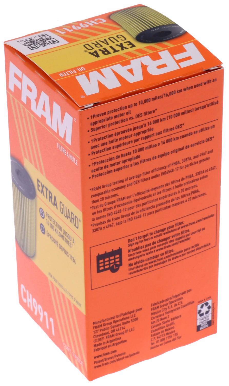 FRAM, CH9911, Oil Filter Fram 108-CH9911