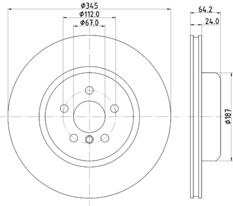 Disc Brake Rotor Hella Pagid 676-355133031