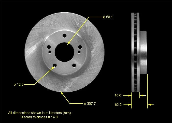 Disc Brake Rotor BENDIX PREMIUM DRUM AND ROTOR 8667-PRT5537