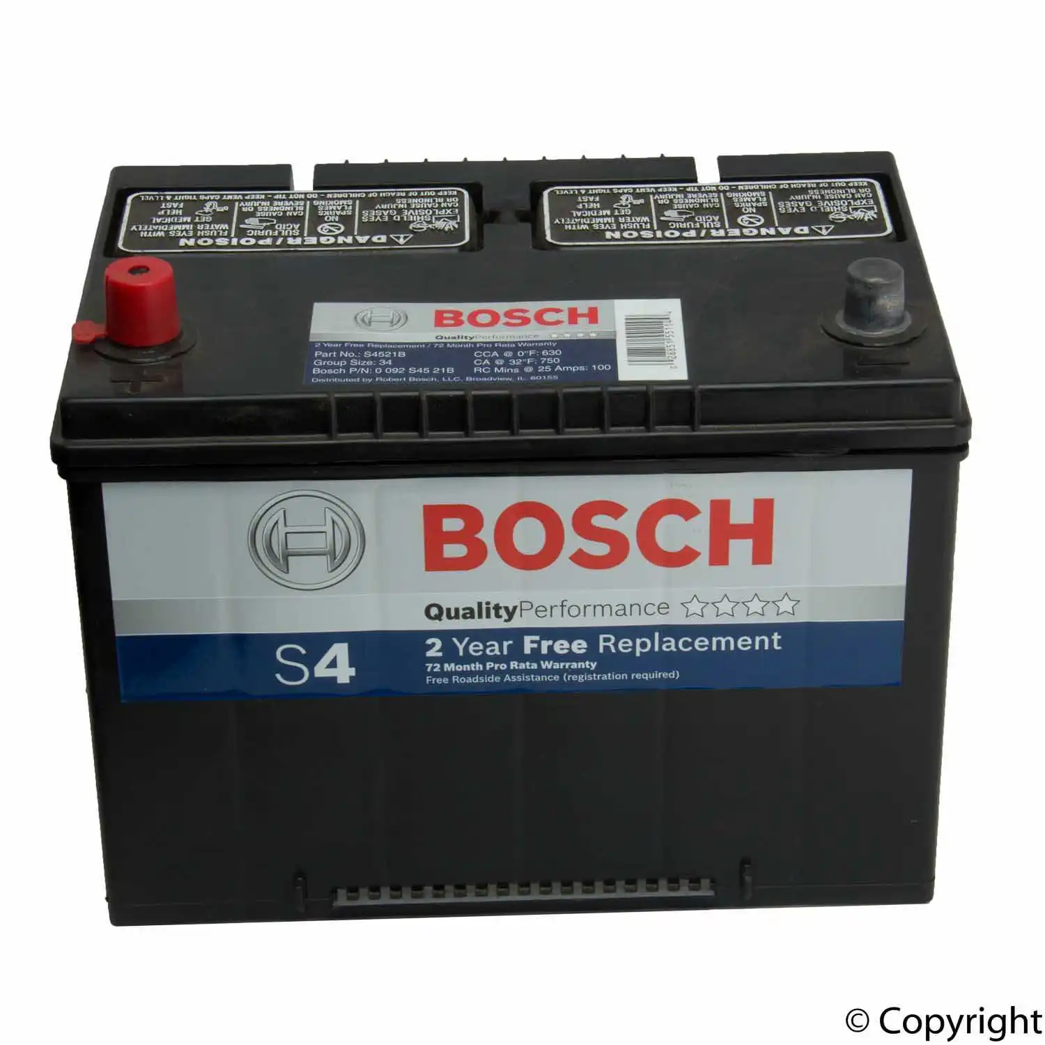 Bosch Quality Performance Starter Battery Bosch 284-S4521B