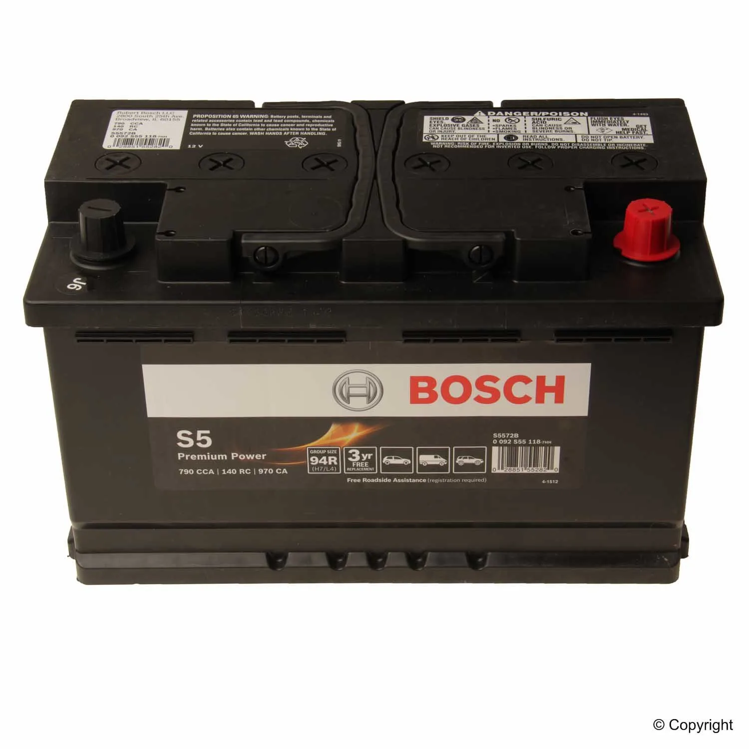 Bosch Premium Performance Starter Battery Bosch 284-S5572B