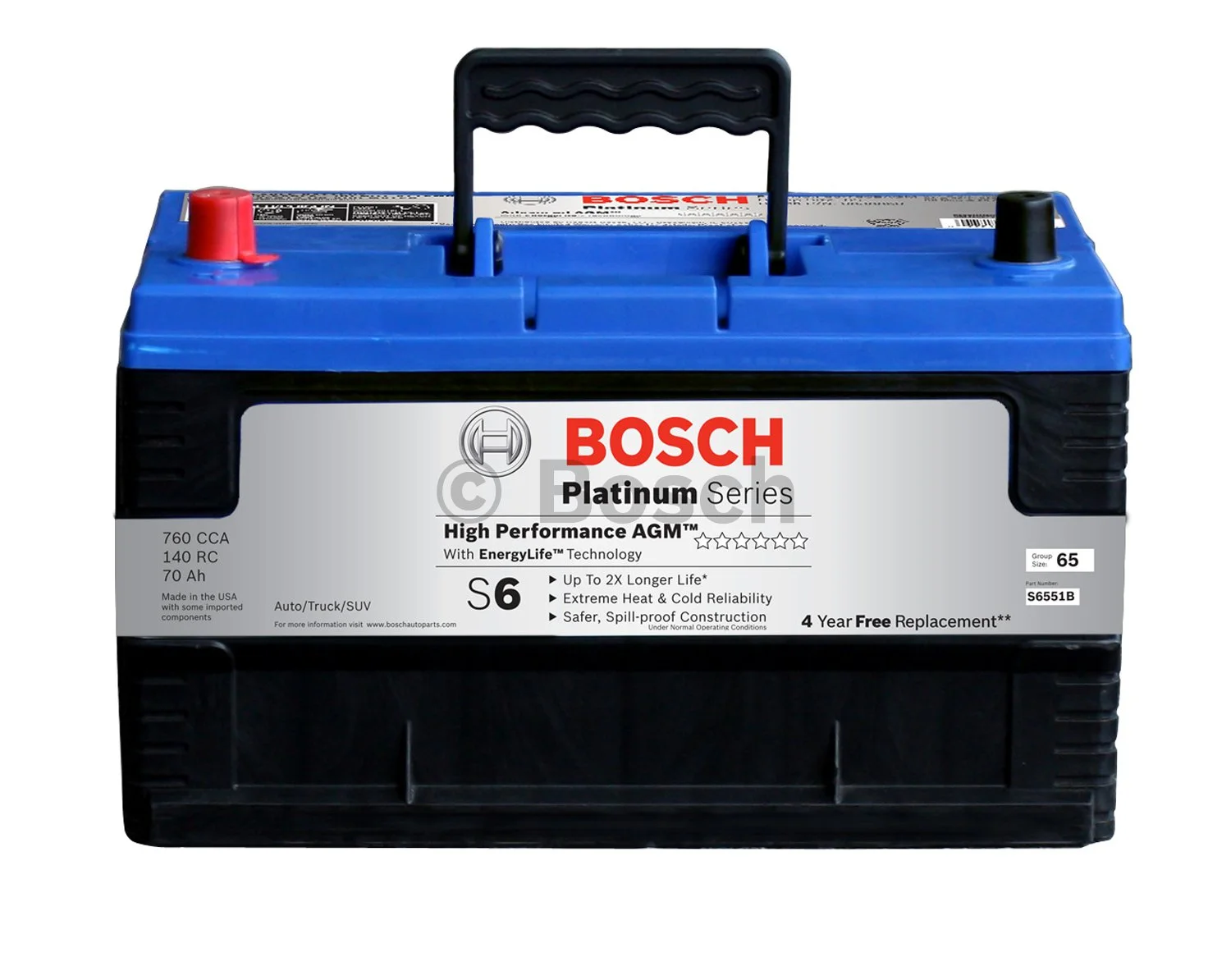 Bosch High Performance Starter Battery Bosch 284-S6551B