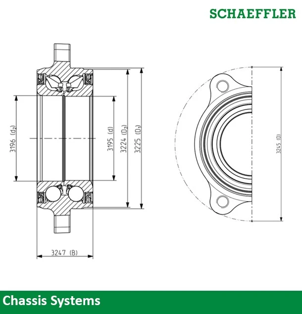 Schaeffler Wheel Bearing - Generation 2D Schaeffler 497-563438A1